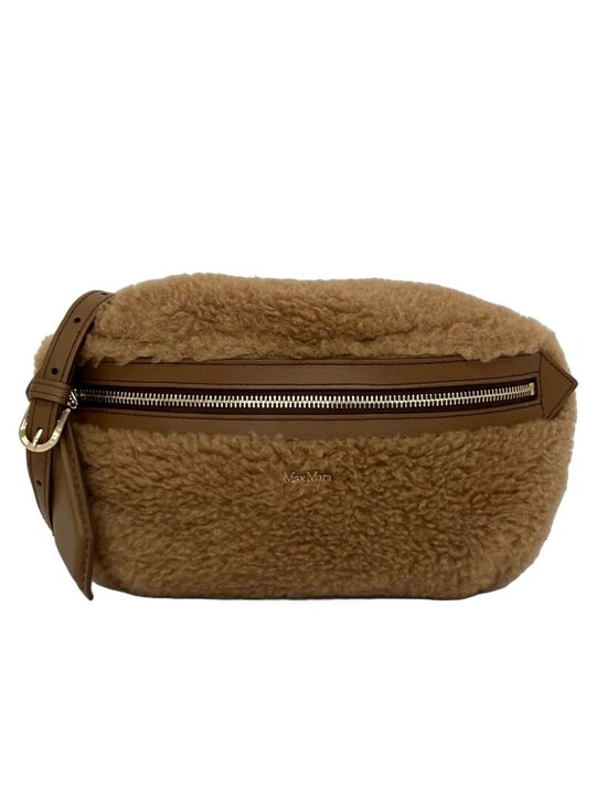 Max Mara Handbags - Max Mara Shoulder Bag Brown Gold Chain Silk Leather